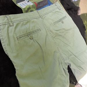 Woolrich Green Flat Front Cotton Khaki Pants Women’s 8 Khakis Cropped Ankle